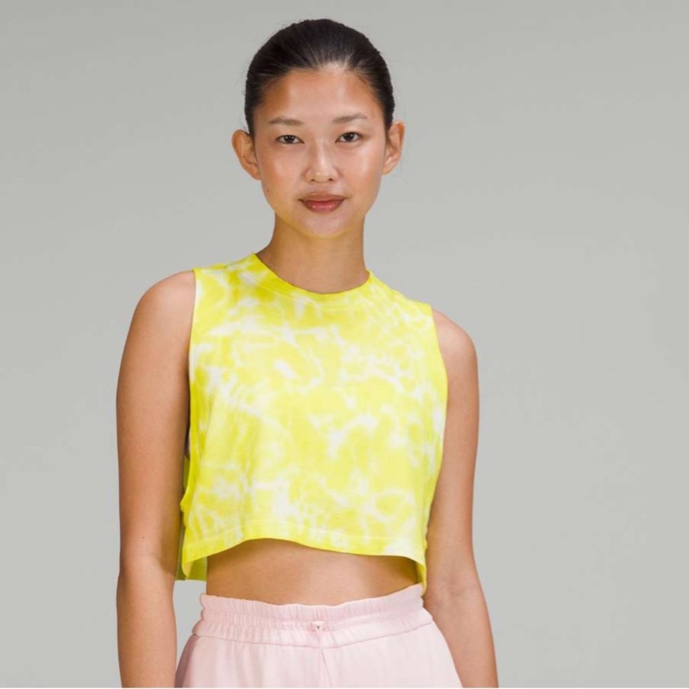 Lululemon Athletica Yellow Tie-Dye Tank Top
